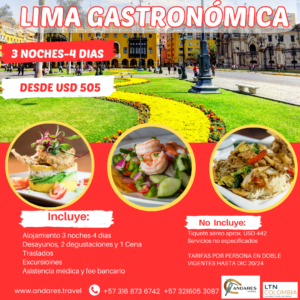 LIMA GASTRONÓMICA - 4 DÍAS 3 NOCHES